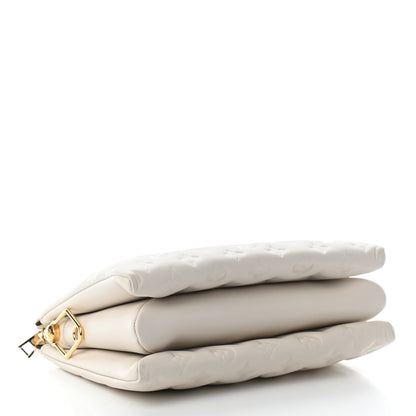 Louis Vuitton Lambskin Embossed Monogram Coussin PM Beige Cream 3 of 7