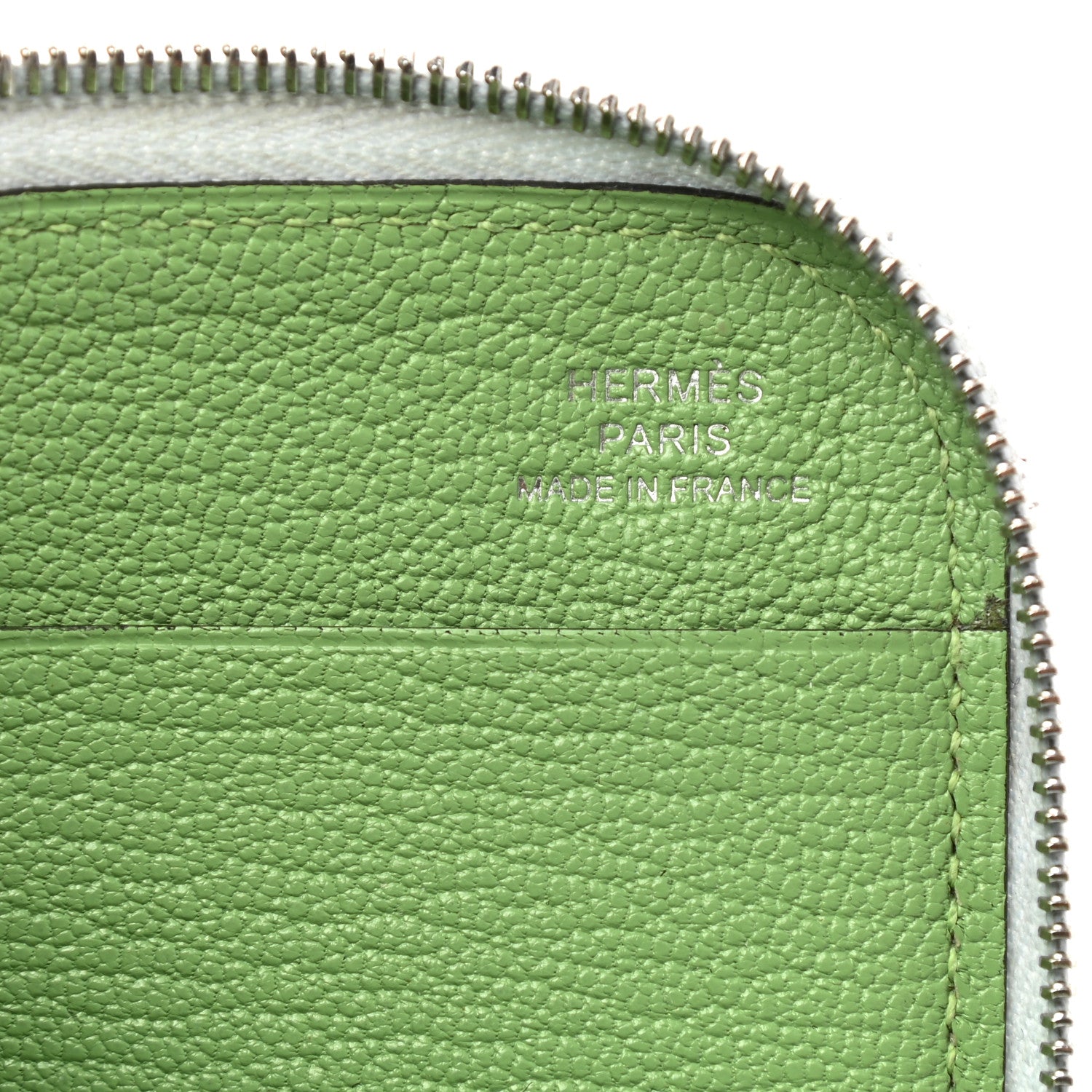 Hermes Chevre Mysore Remix Duo Wallet Blue Brume Vert Criquet 5 of 10