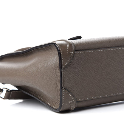 Celine Drummed Calfskin Nano Luggage Souris 7 of 20