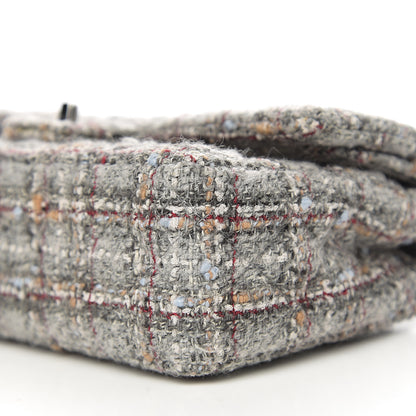 Chanel Tweed Quilted Medium Double Flap Grey Multicolor 8 of 10