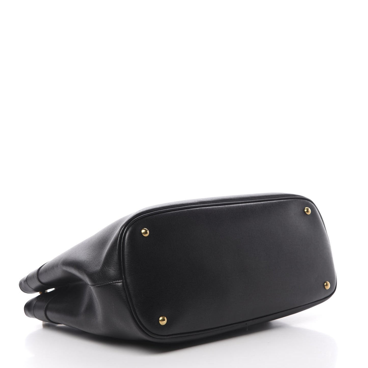 Textured Calfskin Large Bright Bit Tote Black