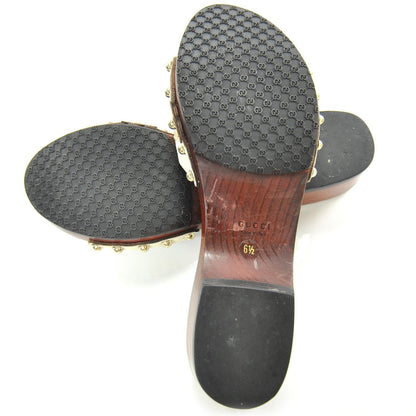 Gucci Suede Horsebit Wooden Slide Sandals 6.5 5 of 7