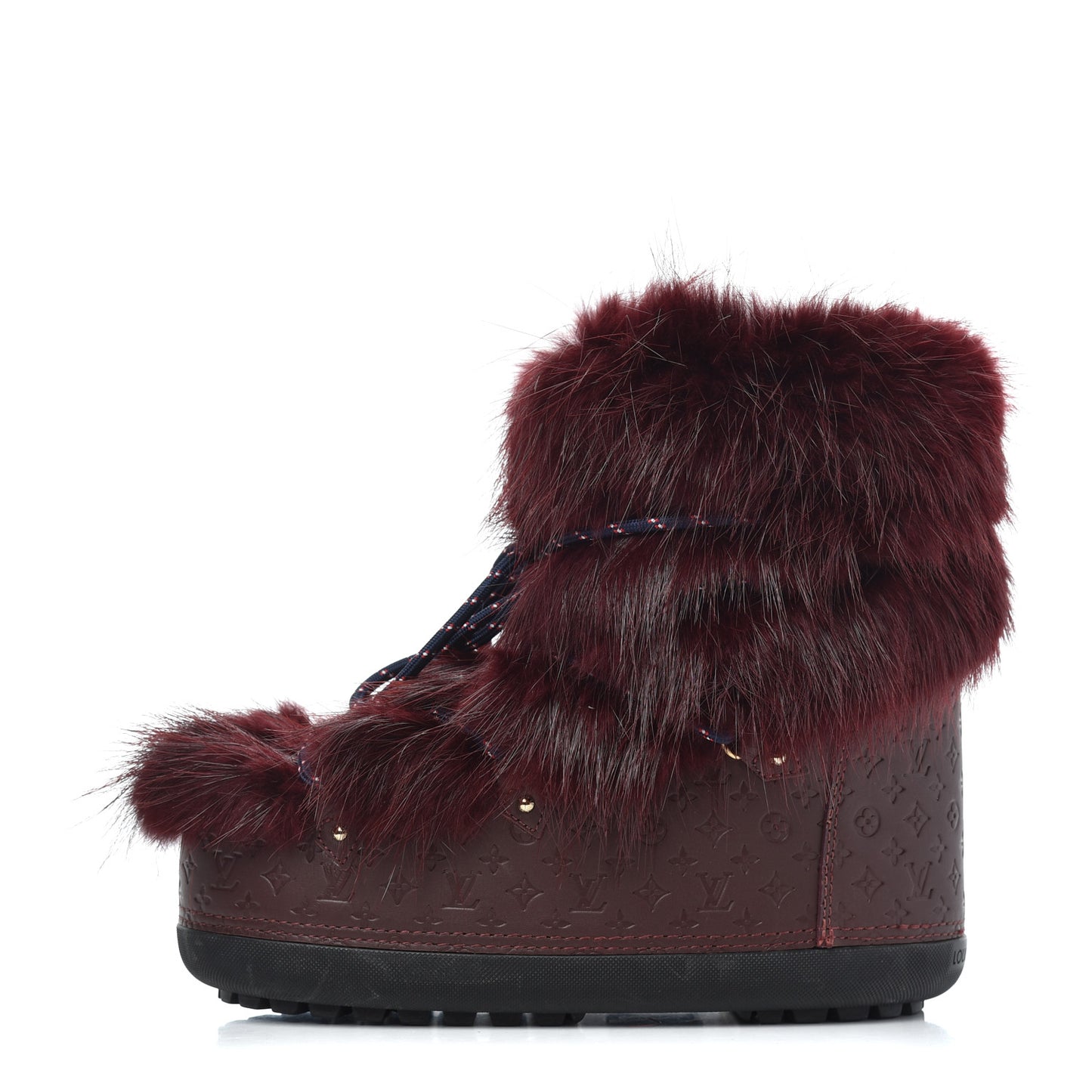Beaver Calfskin Monogram Off Piste Flat Half Boots 38 Red