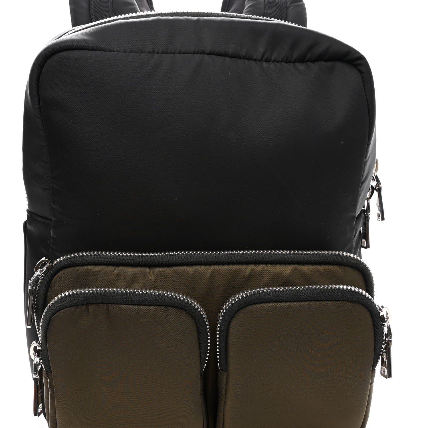 Prada Nylon Medium Boxy Backpack Black Olive 6 of 9