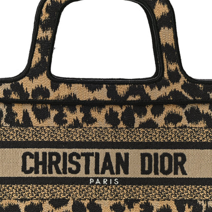 Christian Dior Canvas Mizza Embroidered Mini Leopard Book Tote Beige 7 of 16