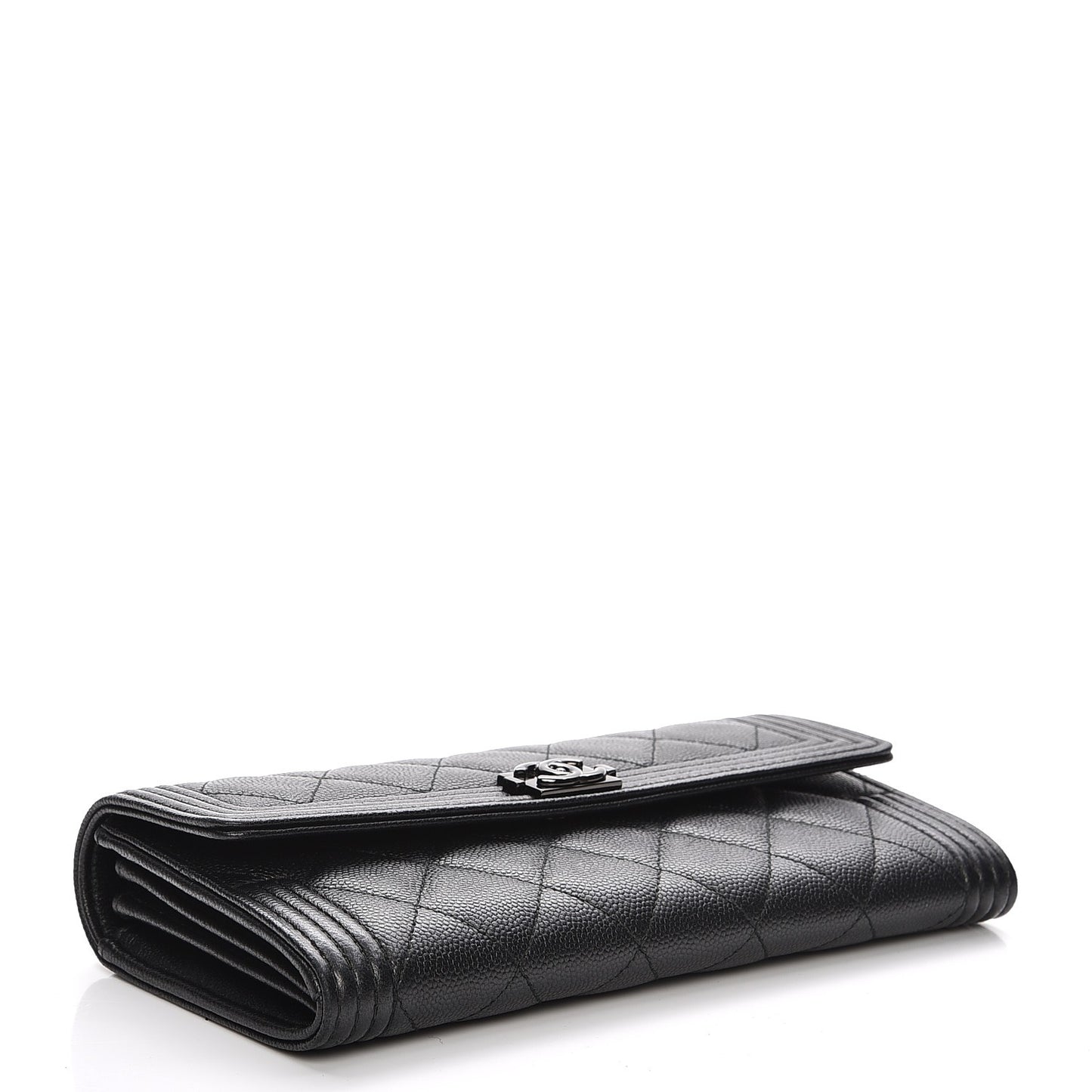 Caviar Quilted Boy Flap Wallet So Black