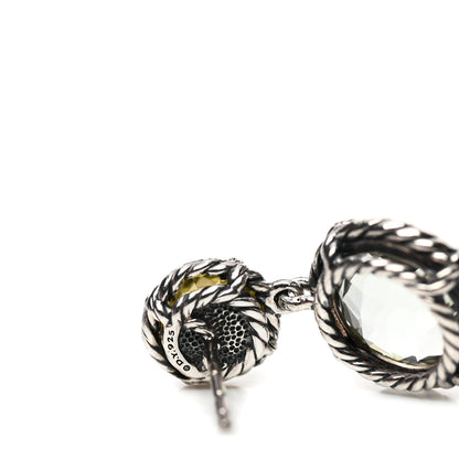 David Yurman Sterling Silver Lemon Citrine Prasiolite Chatelaine Drop Earrings 4 of 5