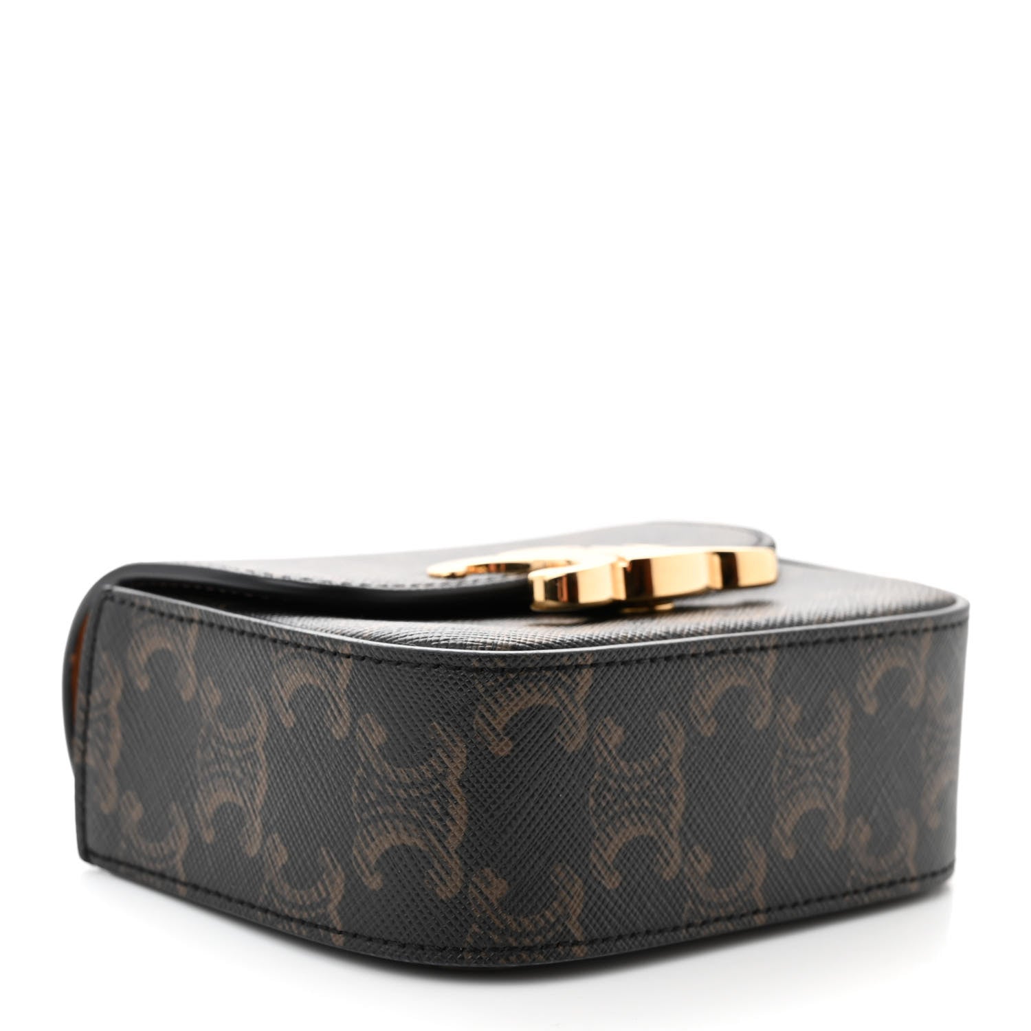Celine Triomphe Canvas Calfskin Mini Triomphe Tan 4 of 10