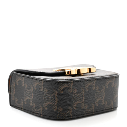 Celine Triomphe Canvas Calfskin Mini Triomphe Tan 4 of 10