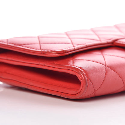 Chanel Lambskin Quilted Wallet on Removable Chain Red 11 of 13