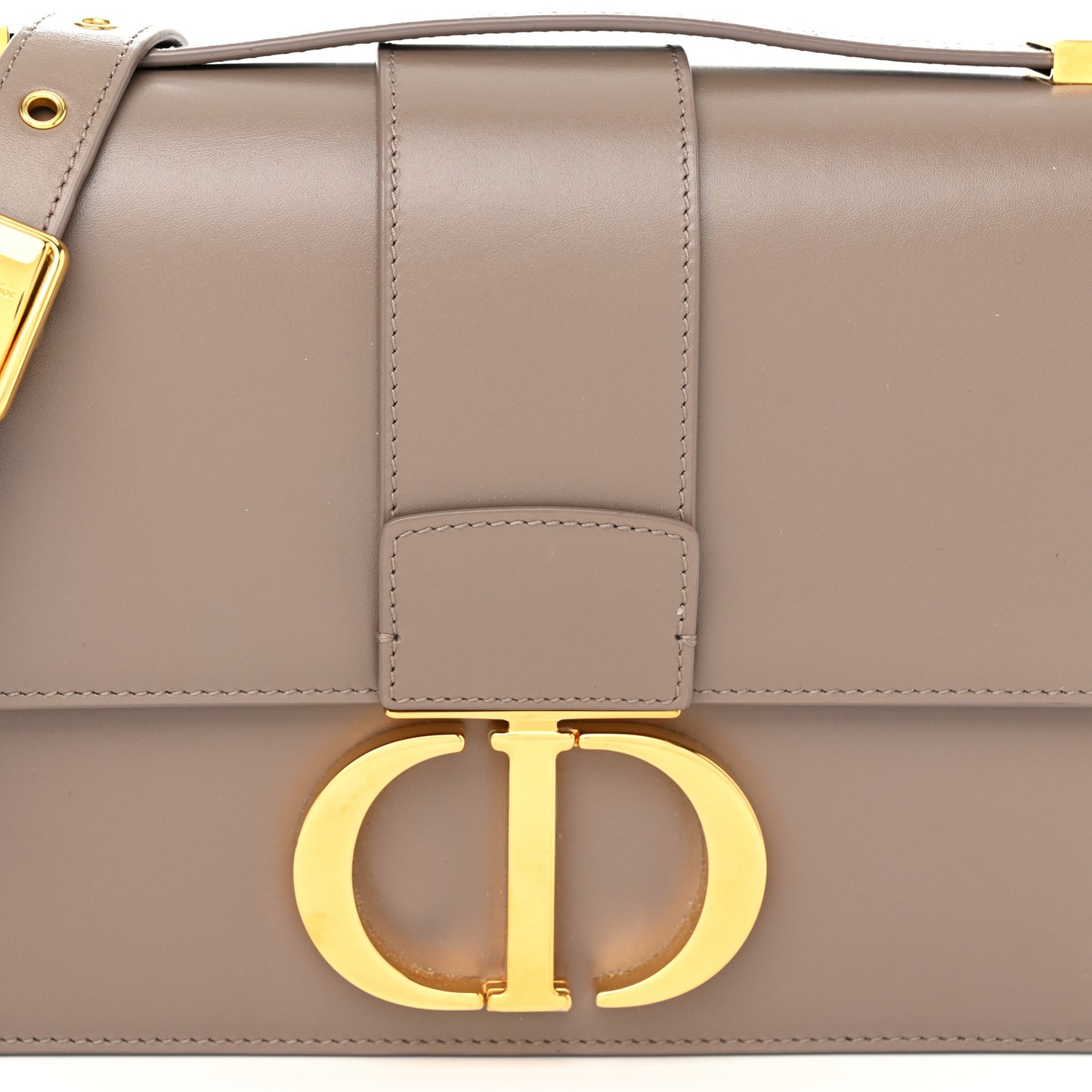 Box Calfskin 30 Montaigne Flap Bag Raw Beige