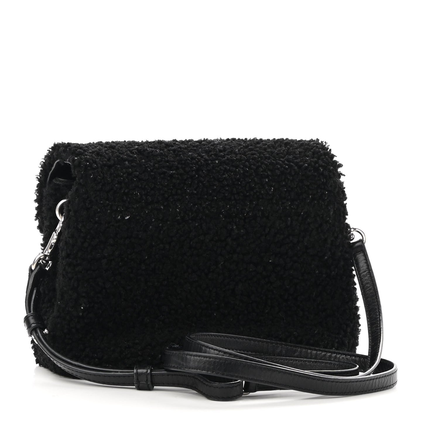 Shearling Toy Loulou Shoulder Bag Black