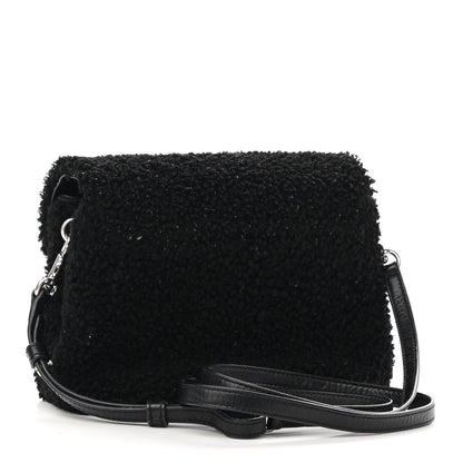 Saint Laurent Shearling Toy Loulou Shoulder Bag Black 3 of 8