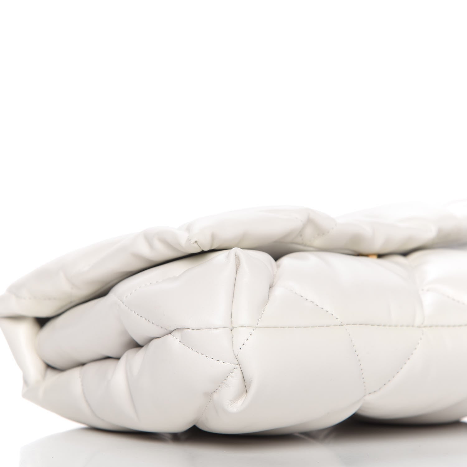 Balenciaga Nappa Calfskin Quilted Touch B Puffy Clutch White 6 of 9