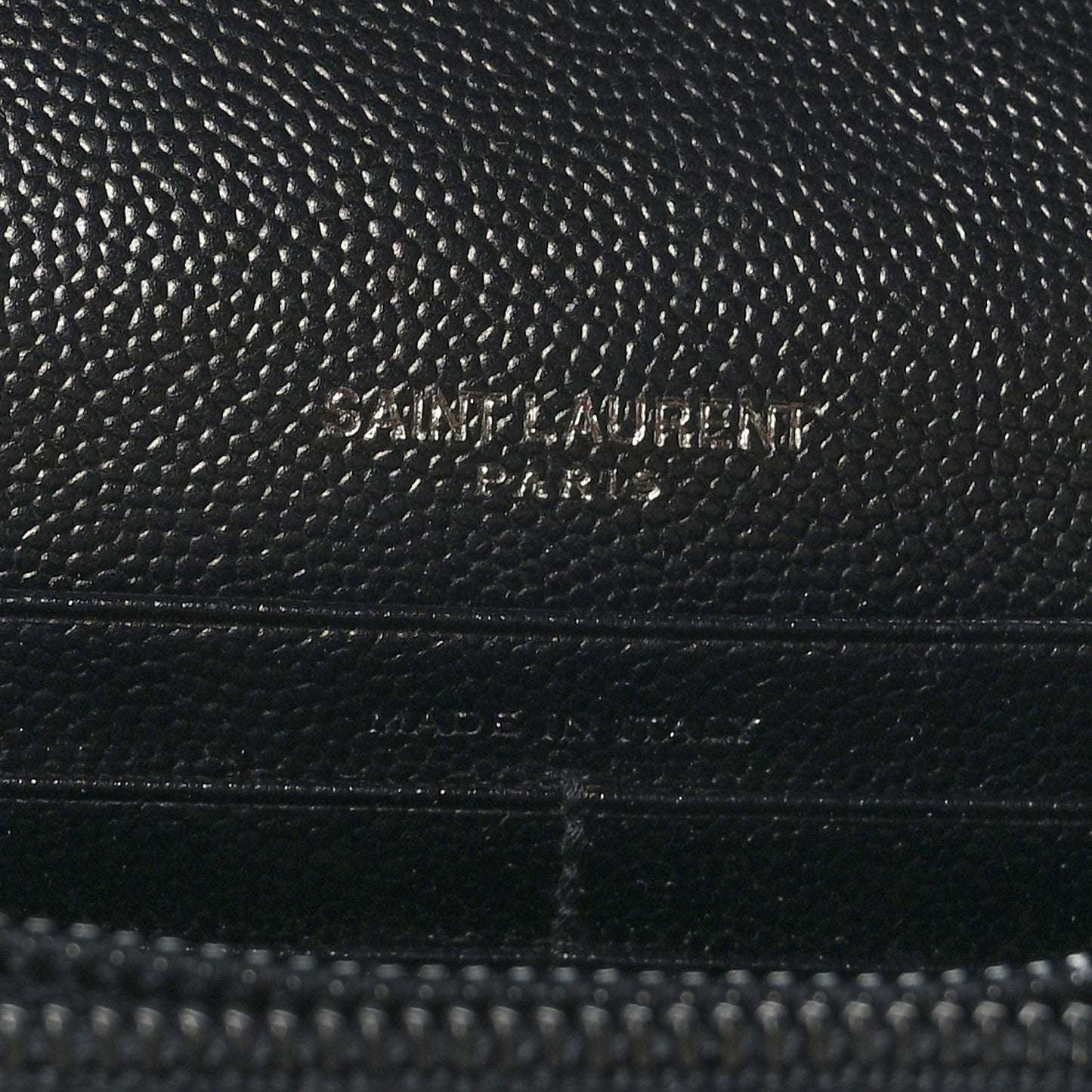Grain De Poudre Matelasse Chevron Monogram Monochrome Chain Wallet Black