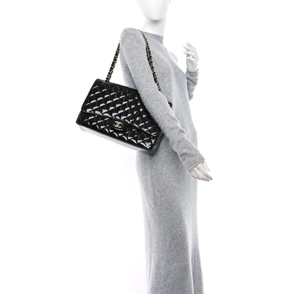 Chanel Patent Quilted Maxi Single Flap Black 2 of 10