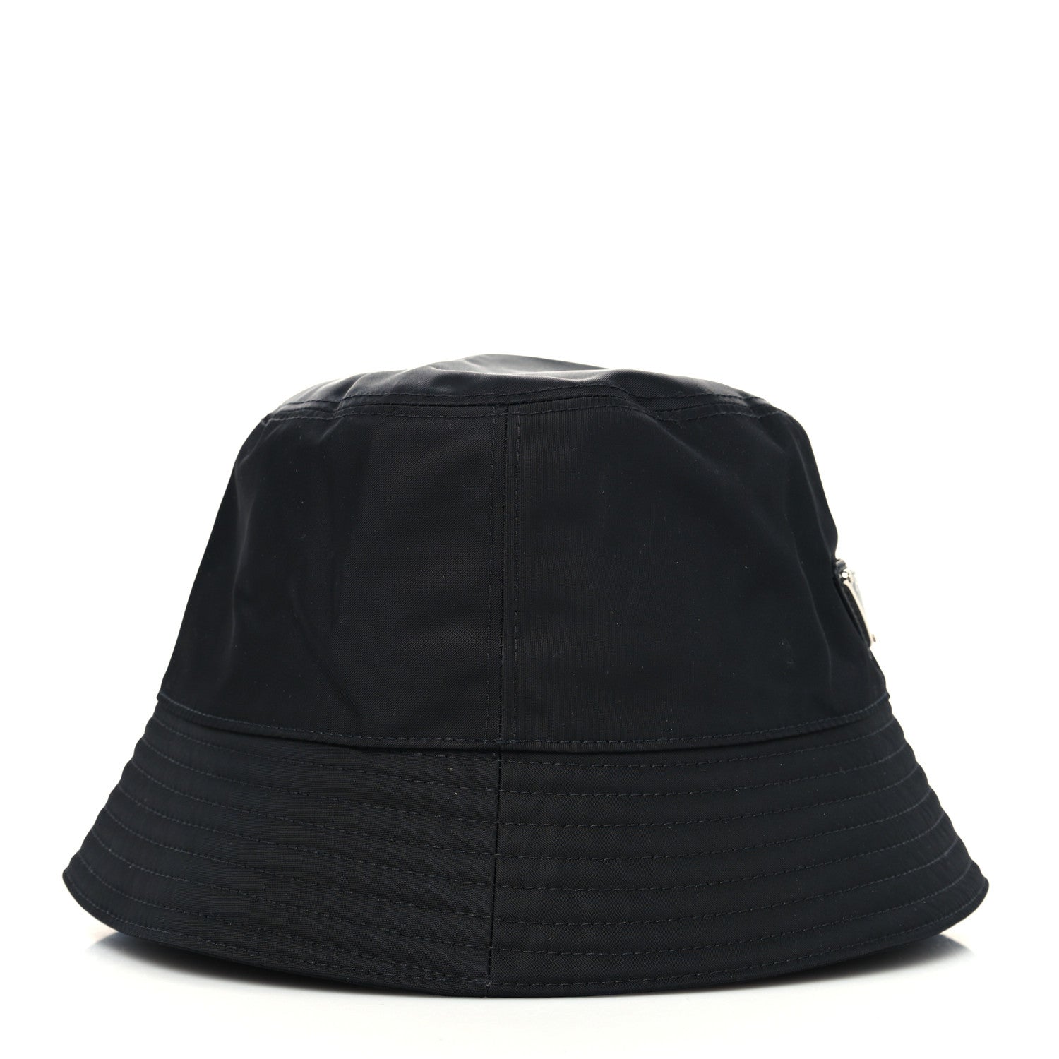 Prada Re-Nylon Metal Triangle Logo Womens Bucket Hat S Black 5 of 7