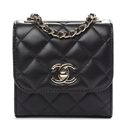 Chanel Lambskin Quilted Mini Trendy CC Chain Wallet Black 1 of 9