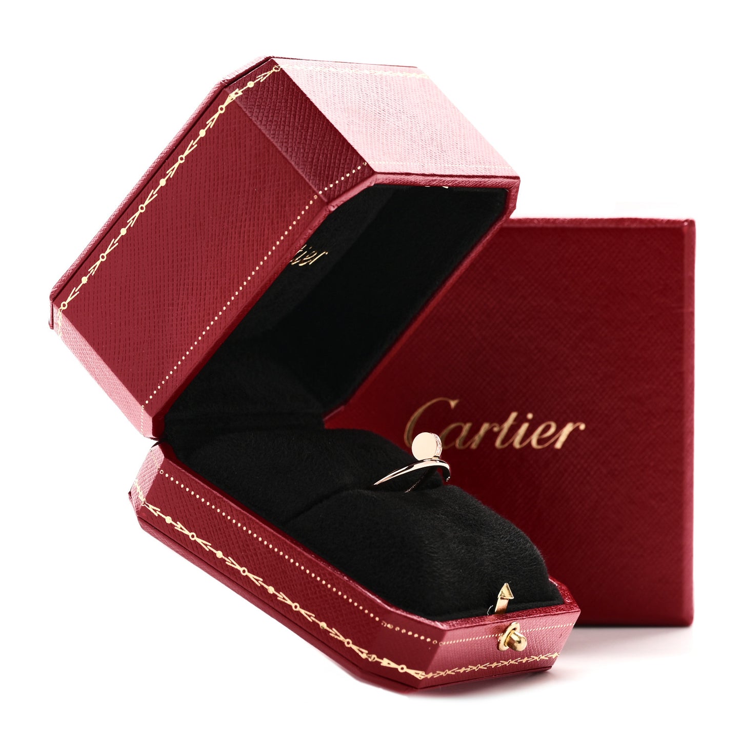 18K Pink Gold Diamond Small Juste Un Clou Ring 56 7.75