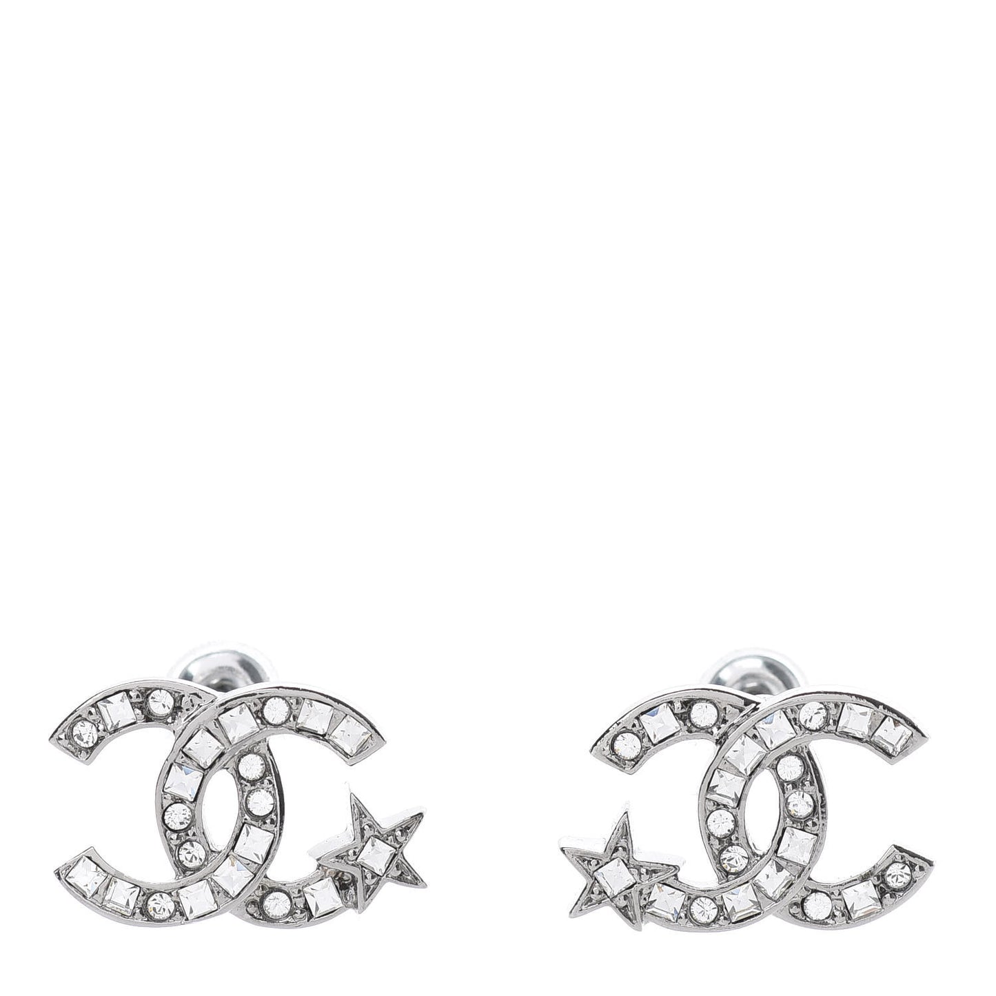 Crystal CC Starfall Earrings Silver
