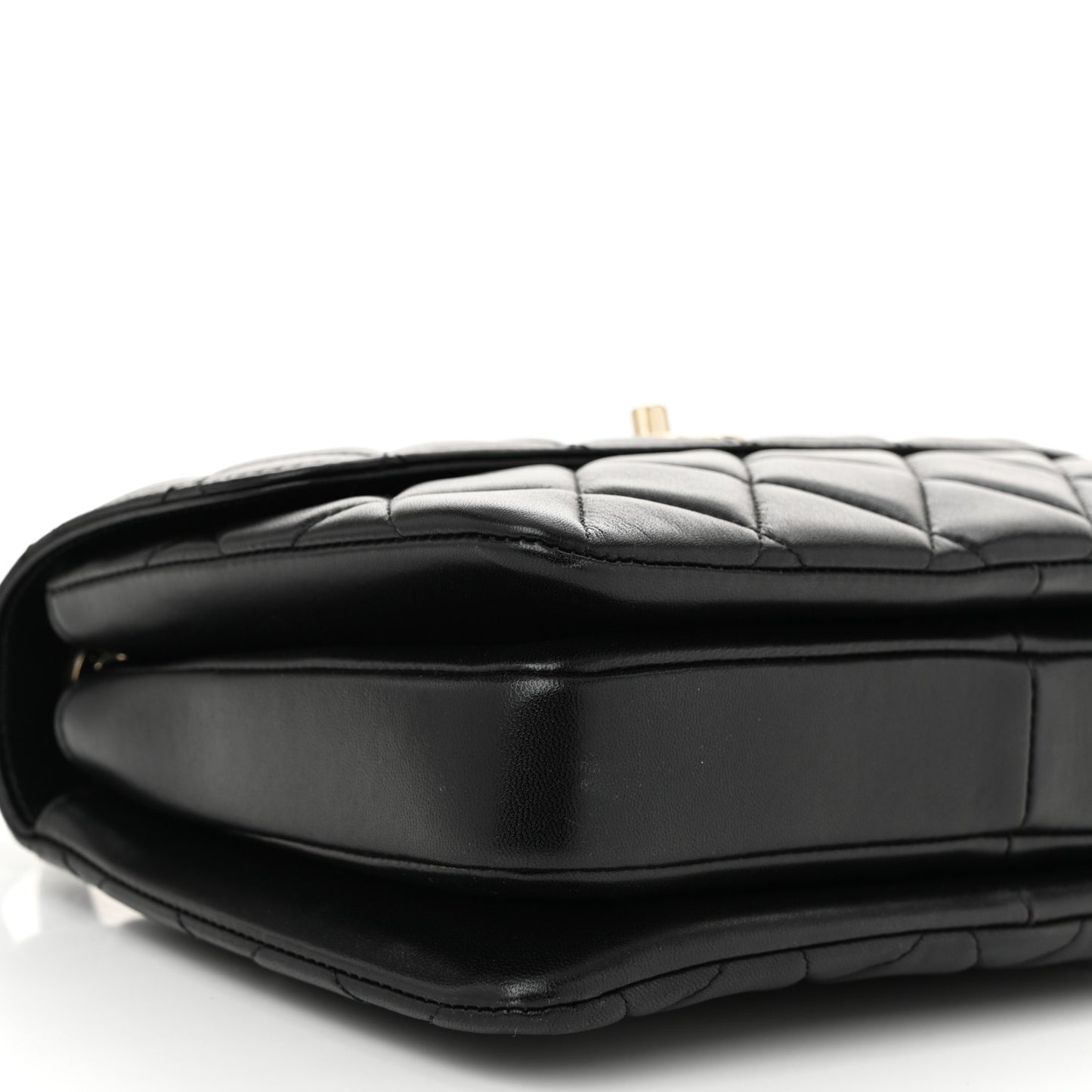 Lambskin Quilted Small Trendy CC Dual Handle Flap Bag Black