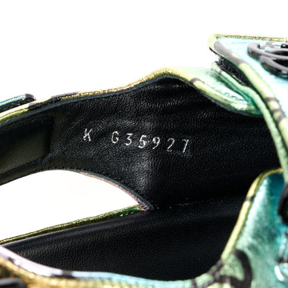 Chanel Laminated Lambskin Printed CC Dad Sandals 39 Multicolor 8 of 9