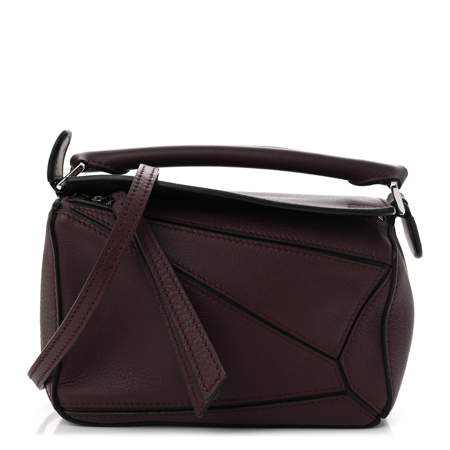 Calfskin Mini Puzzle Bag Dark Burgundy
