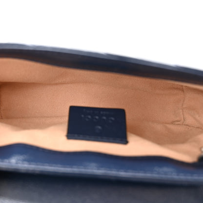Gucci Vintage Effect Calfskin Matelasse Diagonal Super Mini Torchon GG Marmont Shoulder Bag Blue Agata Mystic White 5 of 10