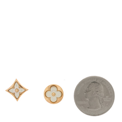 Louis Vuitton 18K Pink Gold Mother of Pearl Color Blossom Star & Sun Stud Earrings 2 of 5