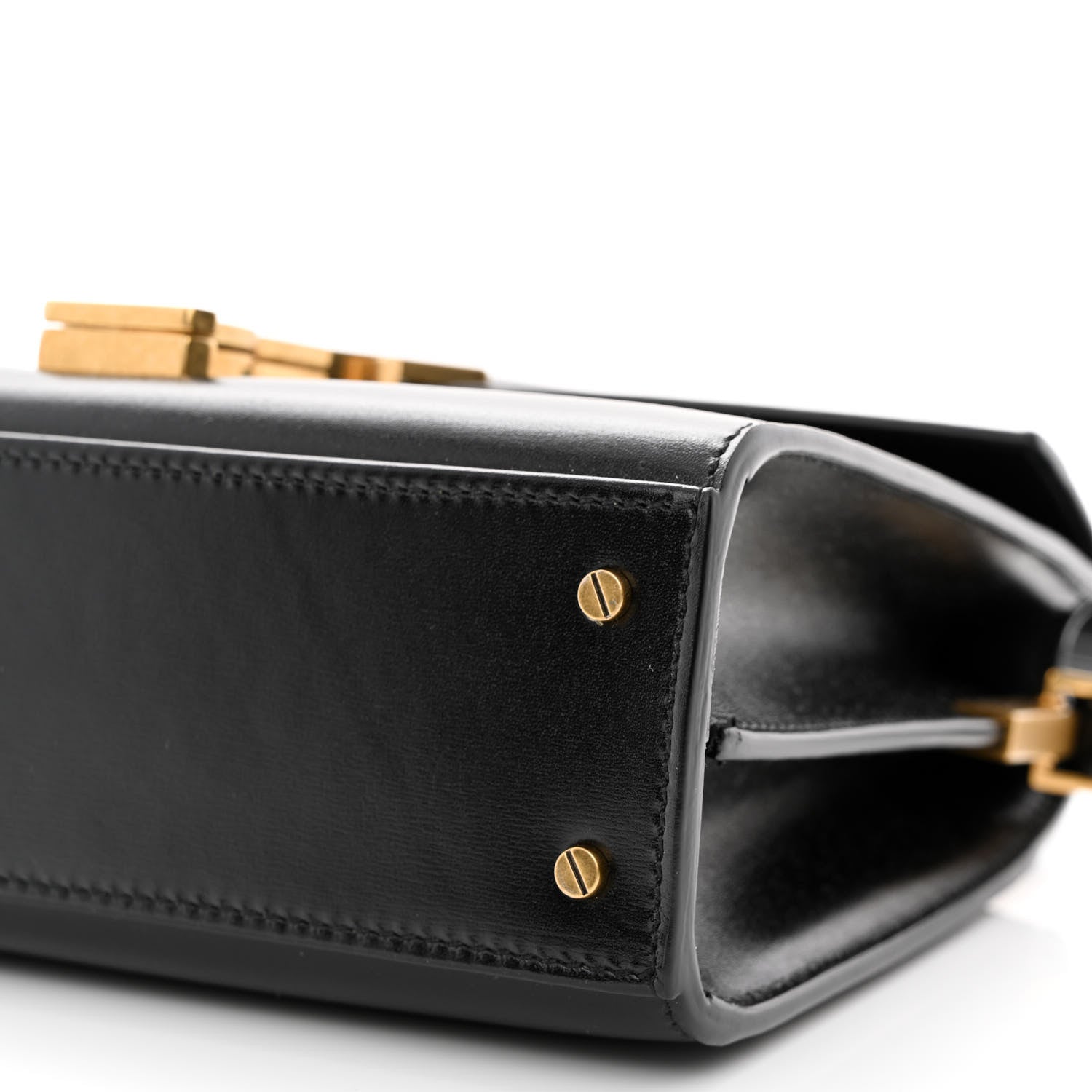 Saint Laurent Calfskin Mini Classic Monogram Cassandra Top Handle Black 10 of 12