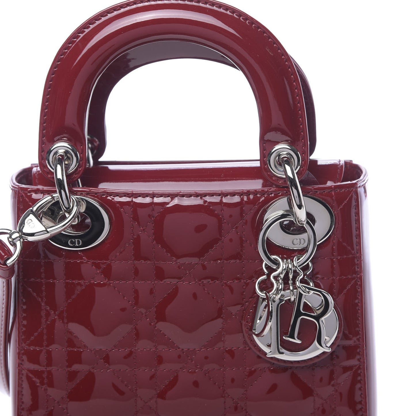 Patent Cannage Mini Lady Dior Red