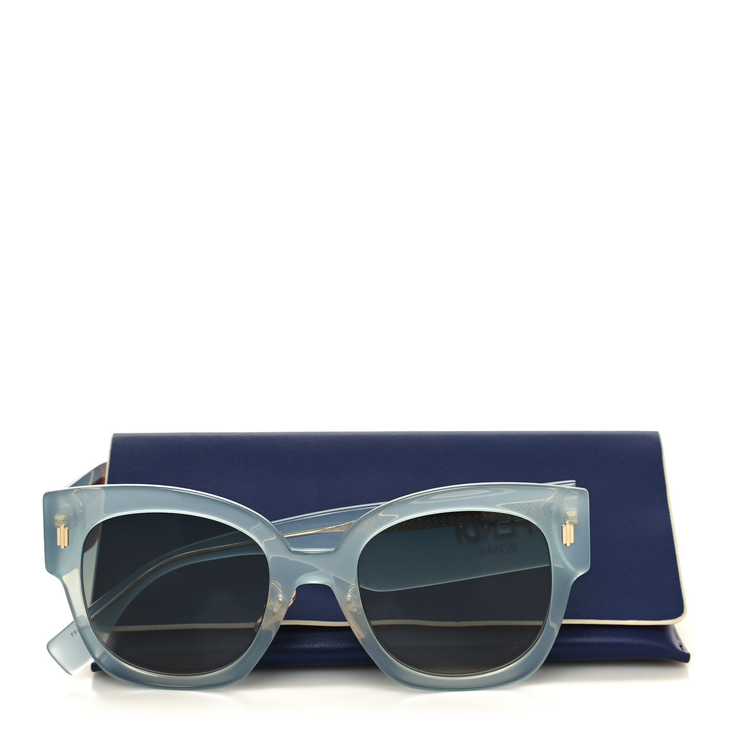 Acetate Fendi Square Sunglasses FF 0458/G/S Light Blue