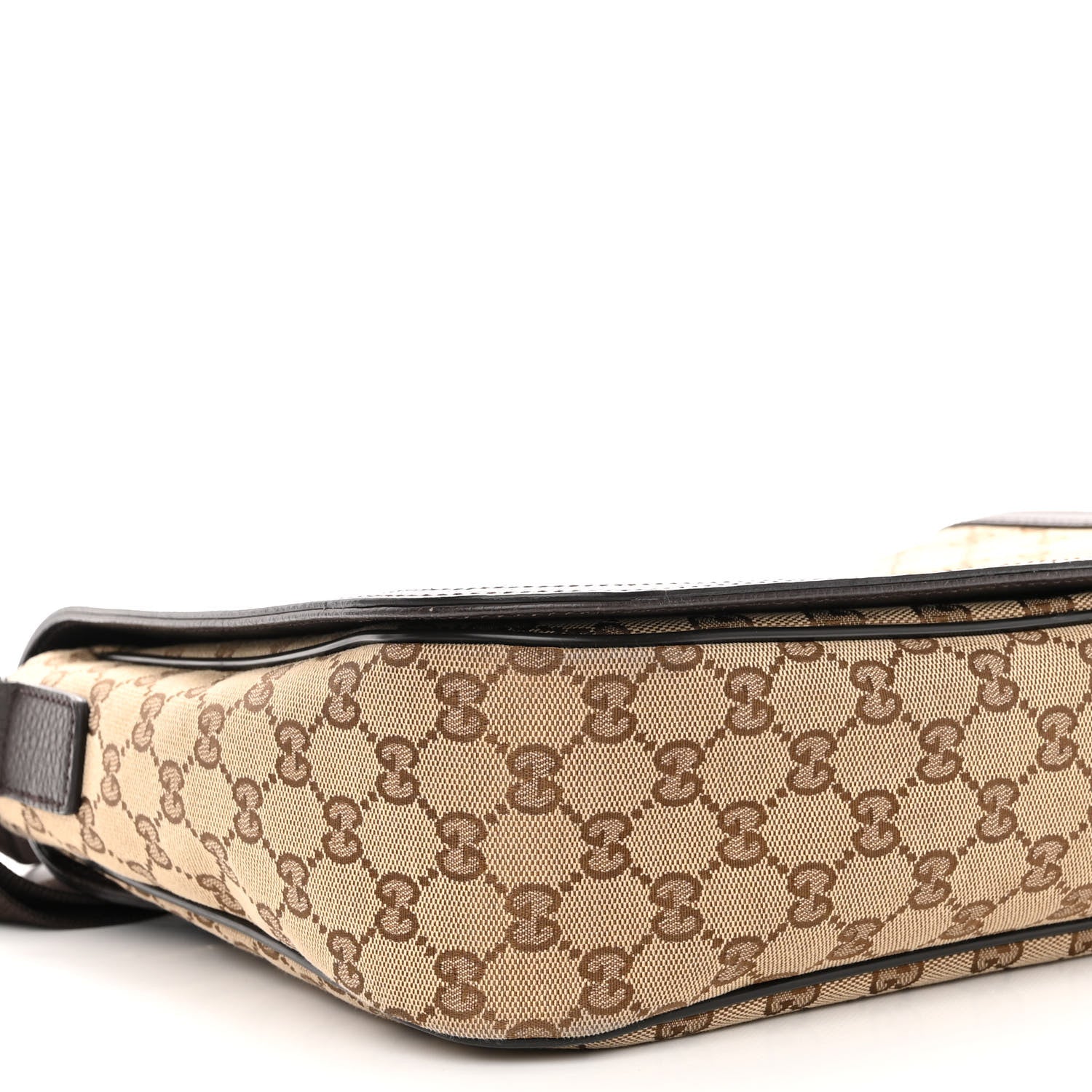 Gucci Monogram Large Flap Messenger Bag Beige Dark Brown 10 of 11