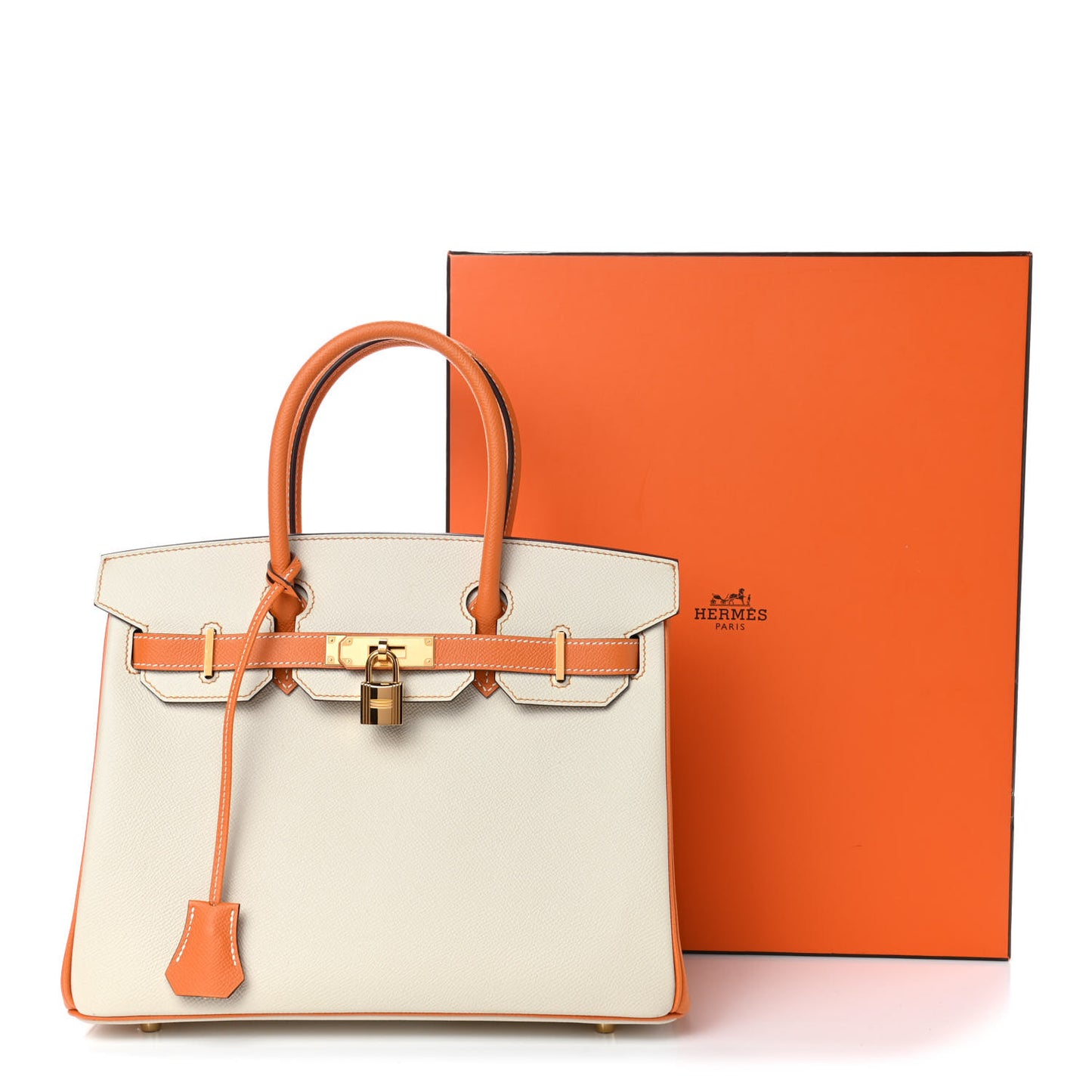 Epsom Horseshoe Birkin 30 Craie Abricot
