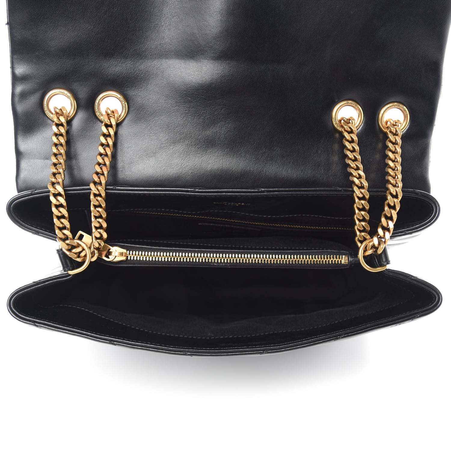 Saint Laurent Calfskin Y Quilted Monogram Medium Loulou Chain Satchel Black 5 of 16