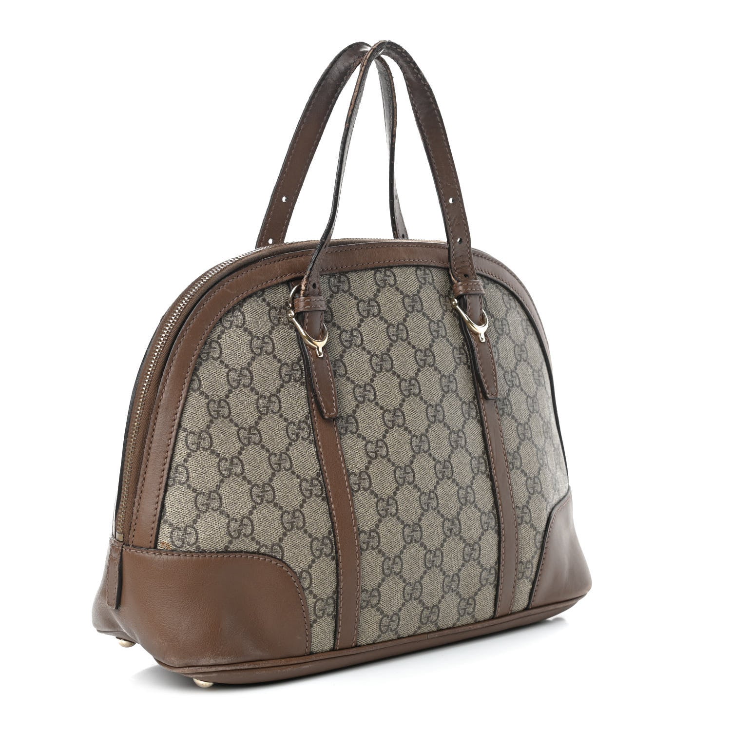Gucci GG Supreme Monogram Margaux Calfskin Small Nice Top Handle Dome Bag Beige Ebony Acero 3 of 11