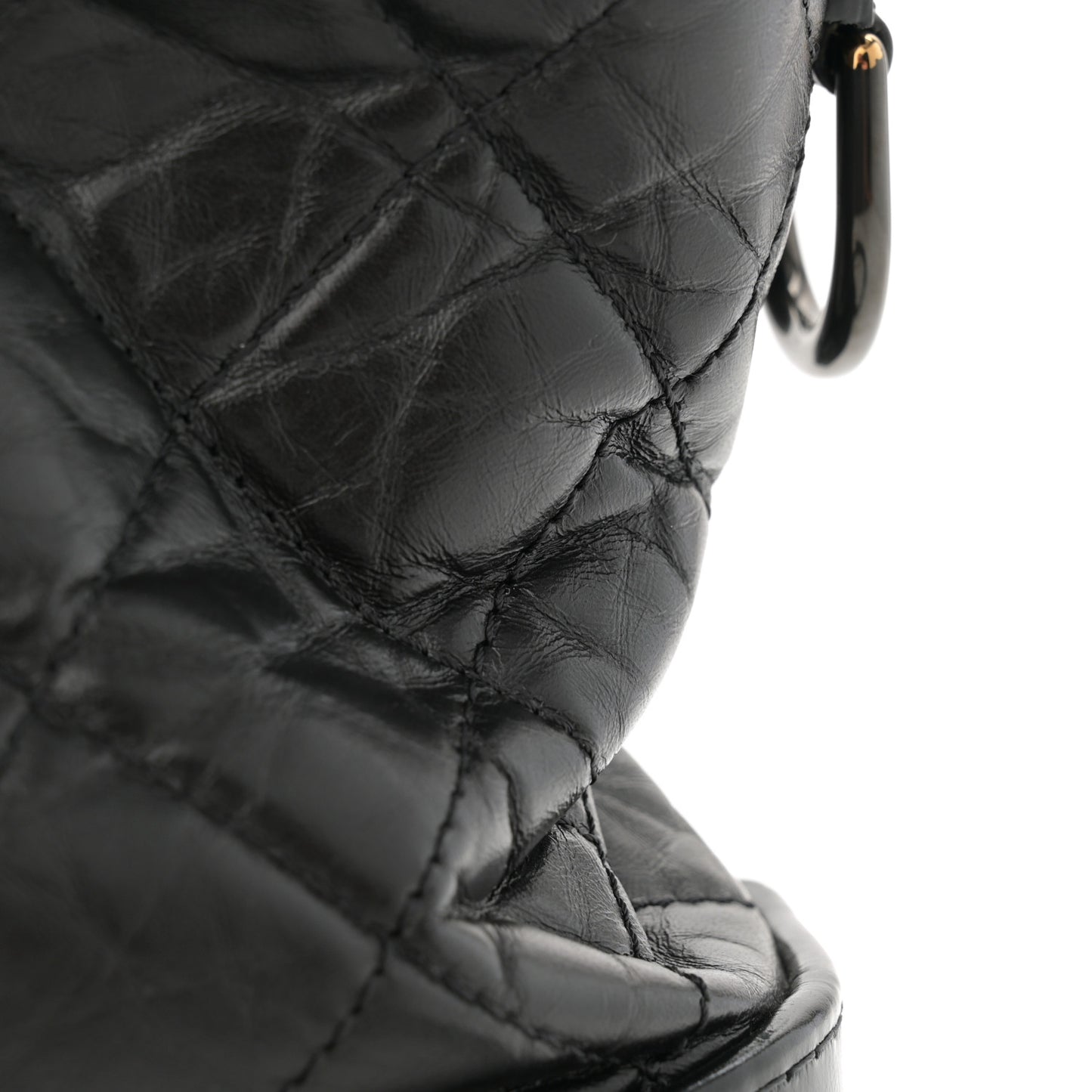 Aged Calfskin Quilted Medium Gabrielle Hobo So Black