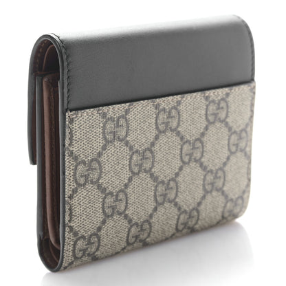 Gucci GG Supreme Monogram Calfskin Padlock Wallet Beige Black 3 of 9