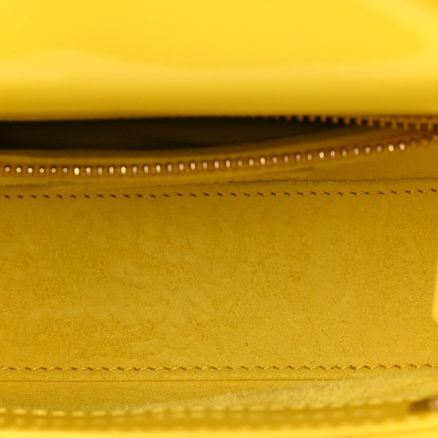 Patent Cannage Mini Lady Dior Yellow
