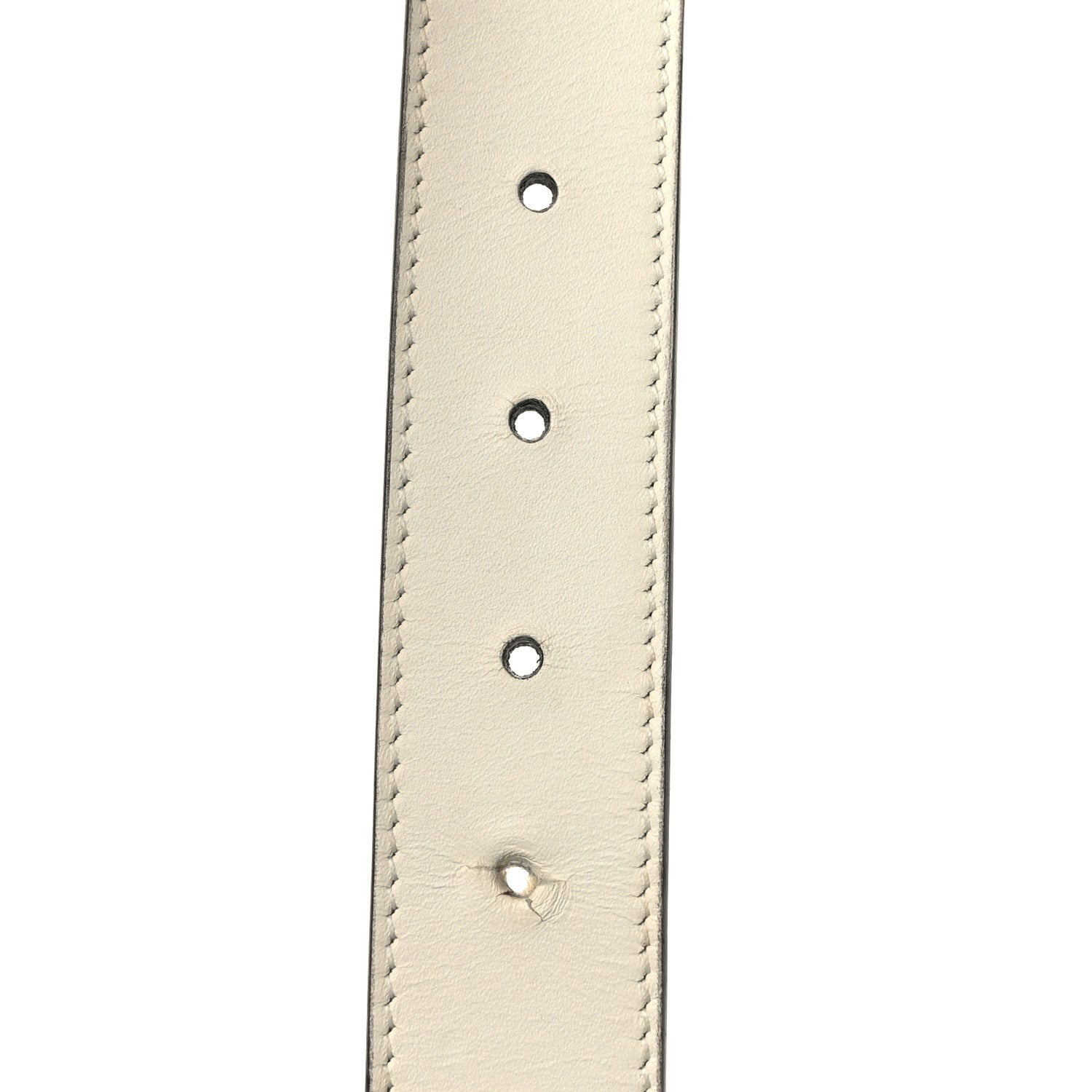 Gucci Calfskin Trapuntata Zumi 30mm Belt 90/36 White 5 of 5