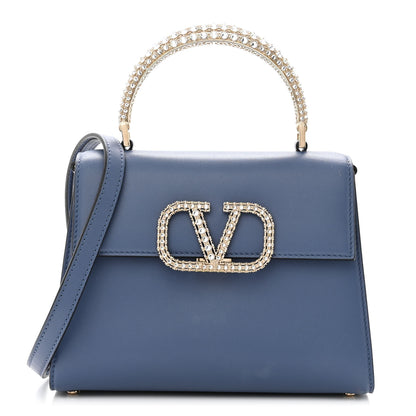 Valentino Garavani Calfskin Crystal Small VSling Top Handle Bag Ultramarine 1 of 9