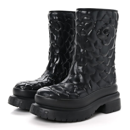 Valentino Garavani Rubber Atelier 03 Rose Edition 30/50mm Short Rainboots 37 Black 3 of 10