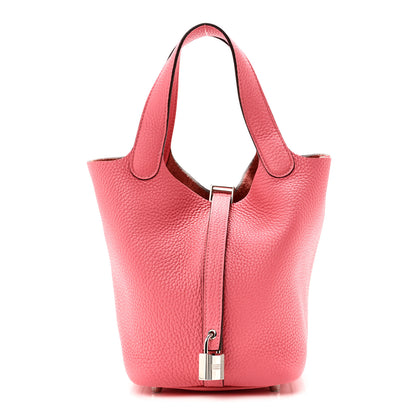 Hermes Taurillon Clemence Picotin Lock 18 PM Rose Azalee 1 of 11