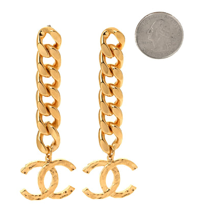 Chanel Metal CC Pick Drop Earrings Gold 2 of 4