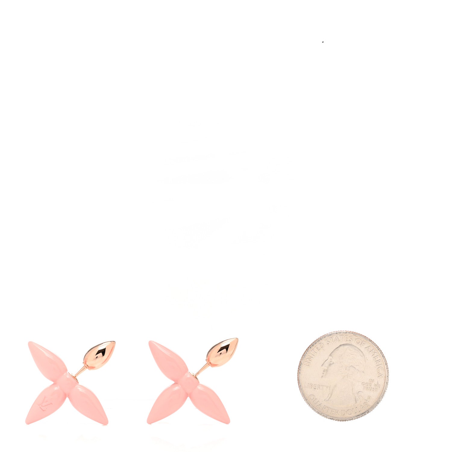 Louis Vuitton Resin Louisette By Night Earrings Gold Pink 2 of 4
