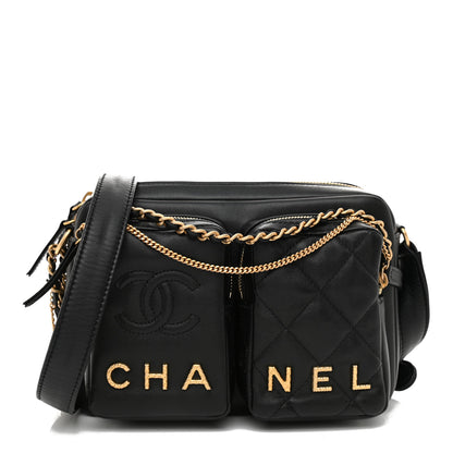 Chanel Calfskin Quilted Small Camera Case Black 1 of 11