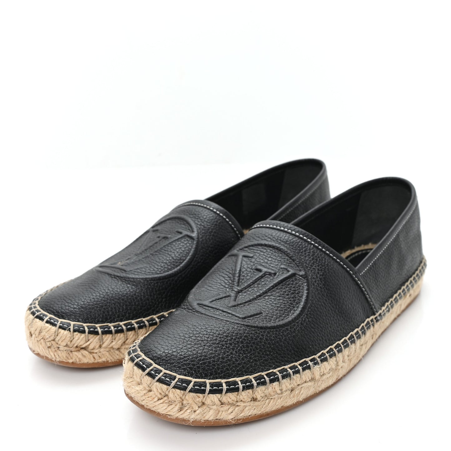 Monogram Calfskin Starboard Espadrille Flats 38 Black