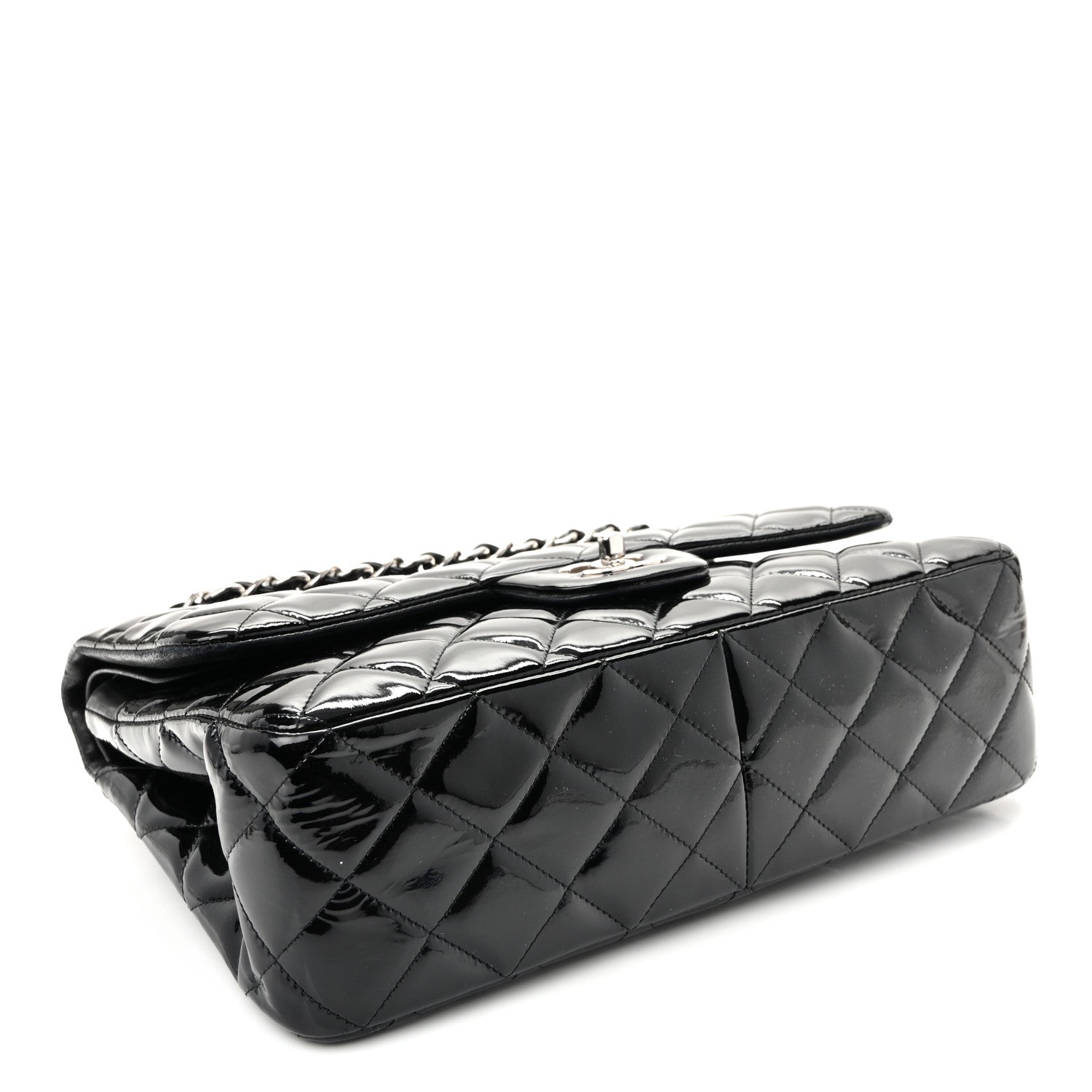 Chanel Patent Quilted Jumbo Double Flap Black 7 of 19