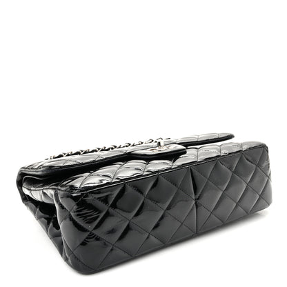 Chanel Patent Quilted Jumbo Double Flap Black 7 of 19