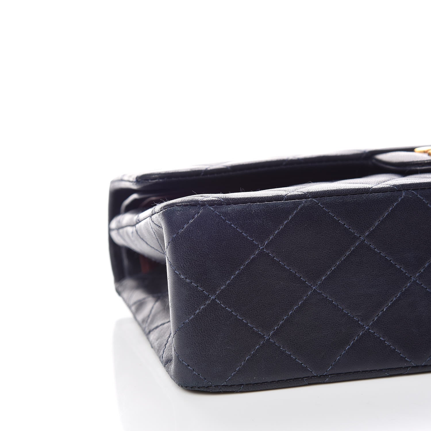 Chanel Lambskin Quilted Medium Double Flap Navy 14 of 15